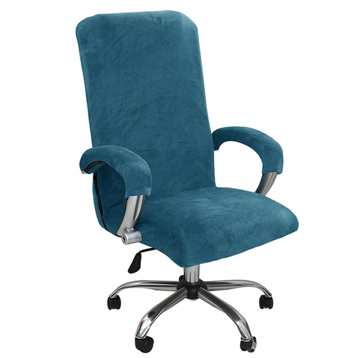 Set di coprisedia in velluto elastico, ispessito, per poltrona da ufficio, Internet, Cafe, cinema, coprisedia girevole rimovibile grigio