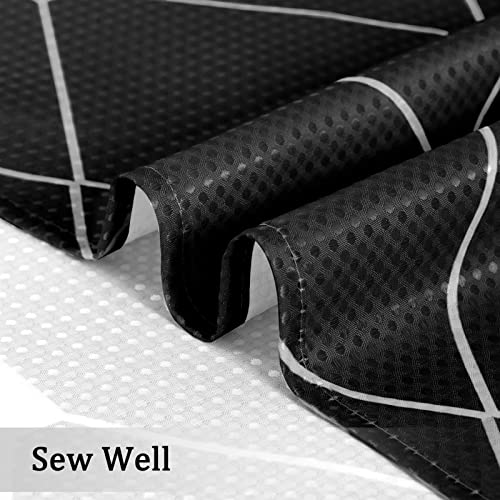 Long Black Ombre Shower Curtain 72X78 Inch, Waterproof Design And Polyester, Quick-Drying, Weighted Hem, Long Shower Curtain Sets For Bathroom, Waffle Textured Heavy Duty Cloth Shower Curtain #TOP3