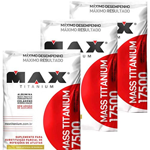 PROMOÇÃO TODOS SABORES HIPERCALORICO MASS TITANIUM 17500 (3KG) - MAX TITANIUM