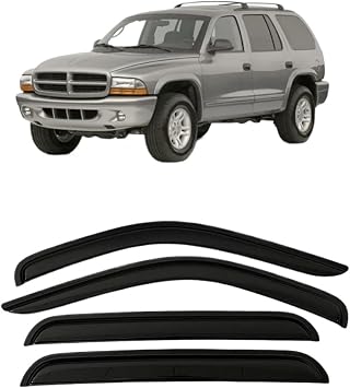 Window Visor Compatible with Dodge Durango DN 1998-2003 Rain Guard Side Vent Deflector Weathershield Outside-Mount Tape On