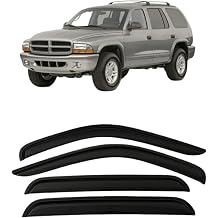 Window Visor Compatible with Dodge Durango DN 1998-2003 Rain Guard Side Vent Deflector Weathershield Outside-Mount Tape On