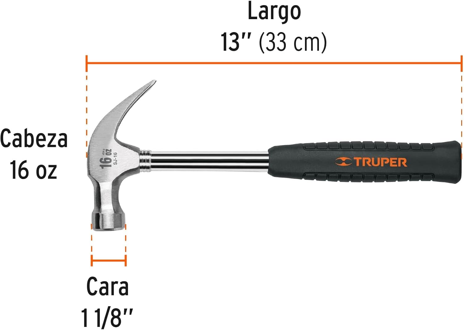 TRUPER MTR-20X Framing Hammer w/ Magnetic Nail Holder 20Oz(567g) Handle 19"(483mm)