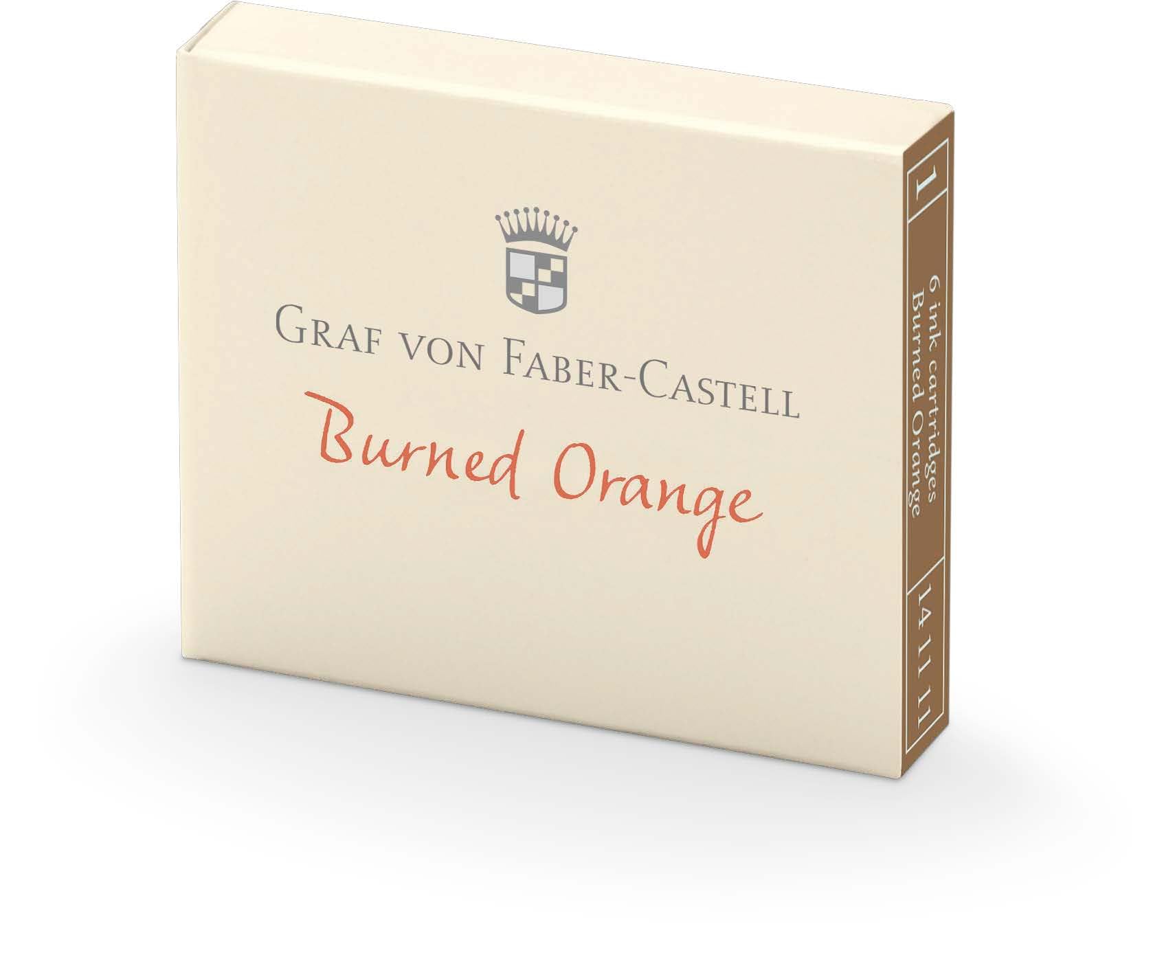 Graf von Faber-Castell Lot de 6 cartouches d'encre orange brûlé 14111, rose, 9 x 50 x 42 mm