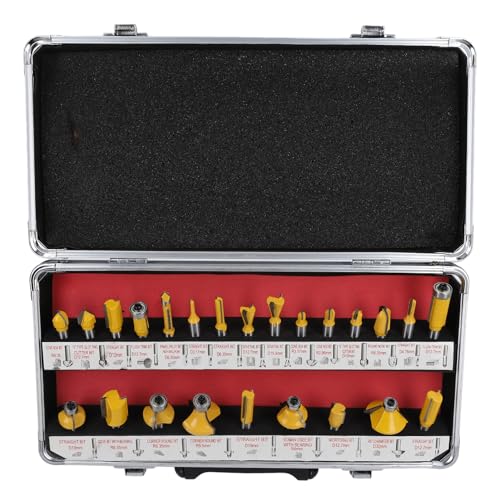24-teiliges Fräser-Bit-Set, Holzbearbeitungs-Fräser-Bit-Set, 8 Mm Schaft, Fräser-Bits, Fräser-Set für Einhand-Trimmmaschine, Graviermaschine
