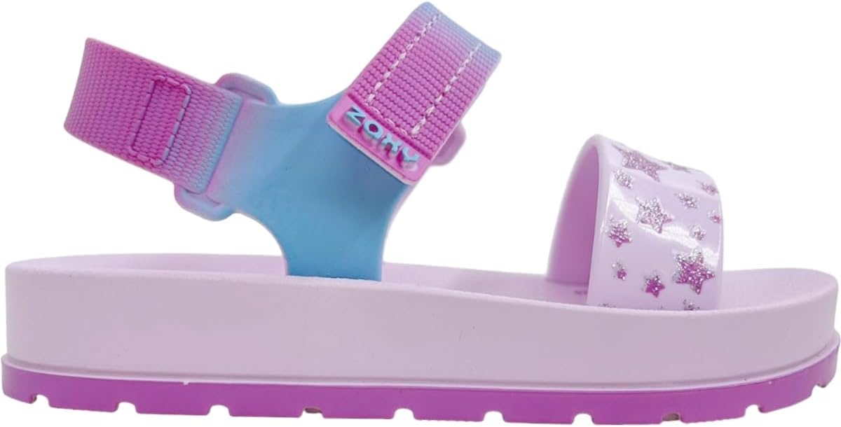 Sandália Infantil Menina Papete Casual Dia a Dia com Brilho Moderninha Print Zaxynina 19060