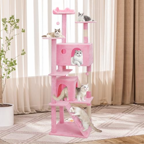 Torre para Gatos Moderna Athena 77 pulg Altura con Rascador y Consolas miniatura 2
