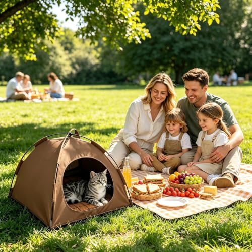 Cama tienda para gatos espaciosa que alivia el calor en patio 3