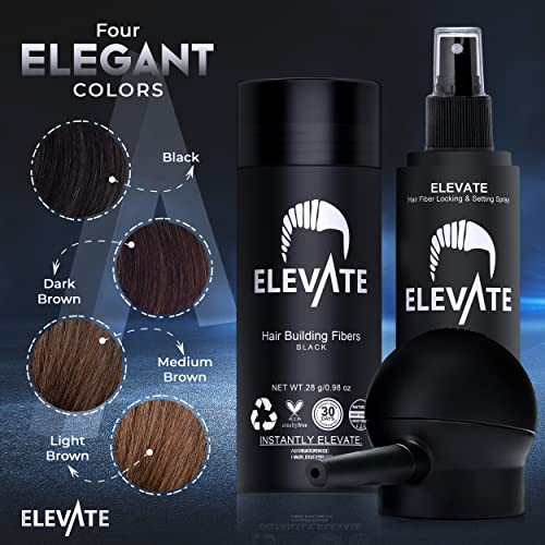Elevate Hair Perfecting 3-In-1 Kit Set Includes Natural Hair Thickening Fibers & Spray Applicator Pump Nozzle & Locking Setting Hold Hair Spray thumb #8