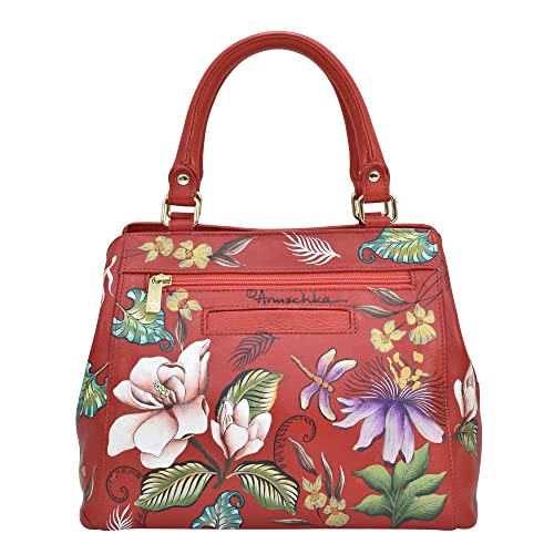 Image of Anuschka Women's Leather Satchel - Hand-Painted Genuine Leather Handbag with Detachable Strap for Everyday Use - 690, Satchel