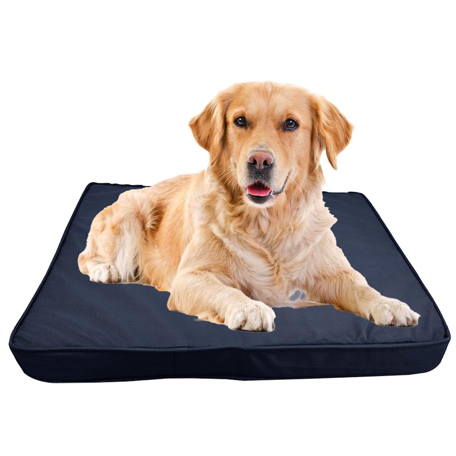 Up Dog® Waterproof Dog Bed - Orthopaedic Crate Mattress Dog Bed Non-Skid Flat Pet Bed for Dogs - Wipe Clean Hygiene Material - Navy - 24 x 18 x 4 inch (60 x 45 x 10cm)