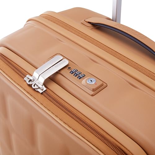 Image of American Tourister Bitbloc | Cabin Trolley Bag (55.5 cm) | 34 Ltrs | 360 8 Wheel Spinner | Hard Case | Recessed TSA Lock | 3 Years Global Warranty | Summer Sand