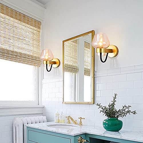 Applique murale dorée à éclairage intégré pour chambre