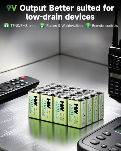 4 Pack HW 9V Rechargeable Batteries 500+Cycles NiMH for TENS and EMS Units - image 4