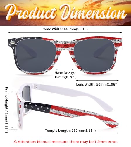 FEISEDY American Flag Sunglasses,4th of July Decorations Patriotic Party Favors Memorial Day USA Sunglasses B01942