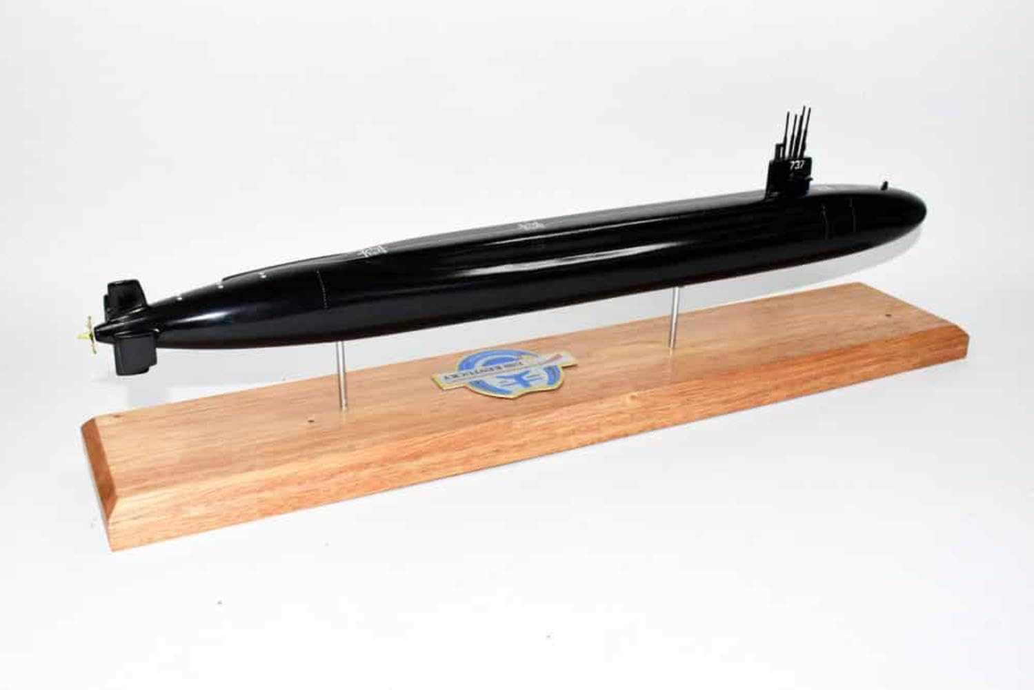 USS Kentucky SSBN-737 Submarine Model (Black Hull), US Navy, Scale Model, Mahogany