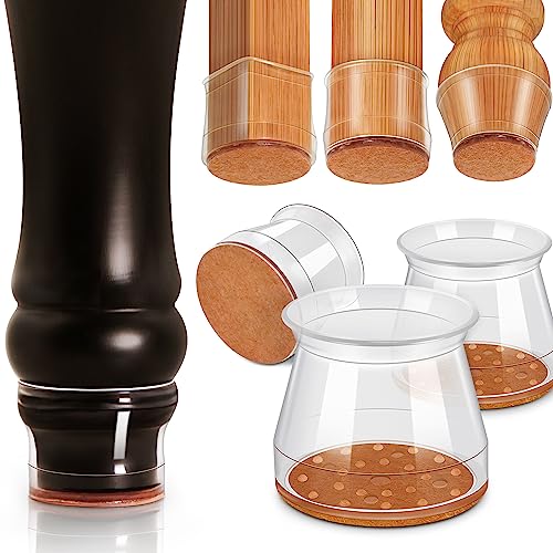 24 Pcs Chair Leg Floor Protectors, Furniture Felt Pads Silicone Covers Caps For Chairs,Chair Leg Protectors For Hardwood Floors (Large Fit:1.3''-2'') #TOP1