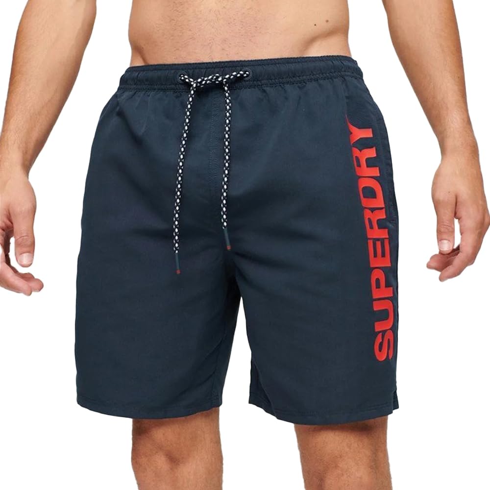 Superdry Bañador para hombre de 17" de material reciclado con gráficos deportivos