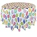 Newbridge Colored Easter Egg Hunt Fabric Tablecloth, Polka Dot and Floral Easter Eggs Winkle Free and Stain Resistant Spring Tablecloth, 70” Round