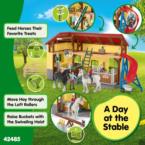 Schleich Farm World - 82Pc Horse Stable Playset - Kids Ages 3+ | 42485 - image 5