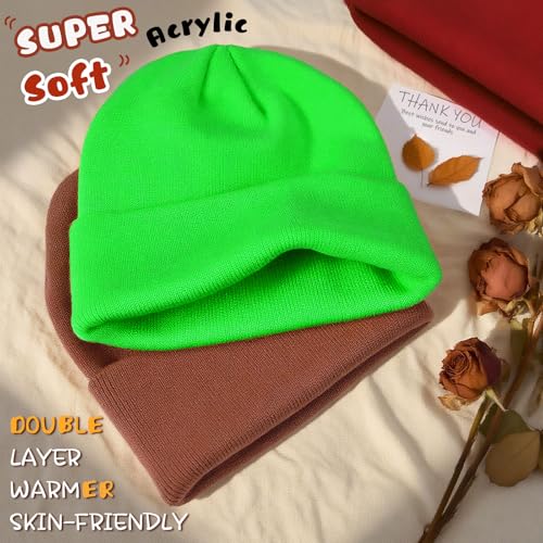 Image of ZOORON Toddler Beanie Boys Girls Beanies Kids Winter Hats Children Knit Cap | Soft Ski Hat, Cozy Core Yarn, Double Layer Warmth, Elastic Zero-Pressure Fit, Warm Kids Hats, School, Daycare, Gifts