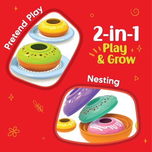 Image of Imagimake Nesting Doughnuts | Leaps & Bounds Baby Toys for 12+ Months | Educational Toy for Toddlers, Infants| 2-in-1 Play & Learn | Montessori Baby Toys | Gift for Kids 1+Year Old