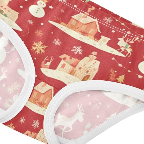Girls' Sport Panties Toddler Cotton Underwear for Toddler Red Christmas Snowman4