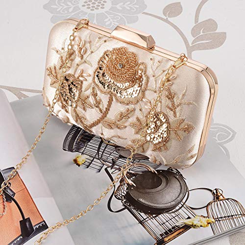 Uborse Embroidery Sequin Beaded Clutch Purses For Women Evening Bags Formal Party Wedding Purses Prom Cocktail Party Handbags #TOP6