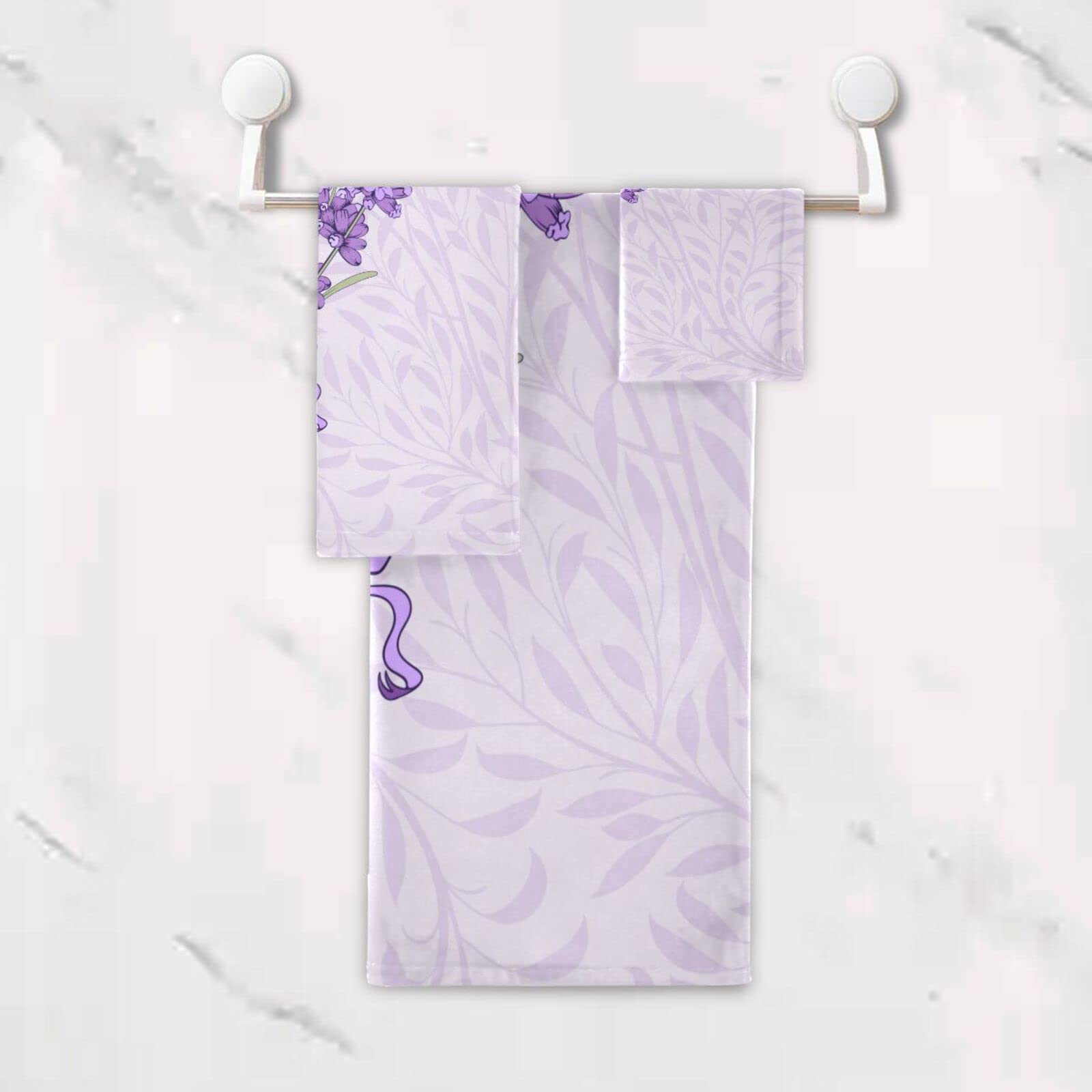 ALAZA Lavendel Handtuch-Set - 2 Stück, 100% Baumwolle, Superweich & Saugstark, 40 X 75 Cm