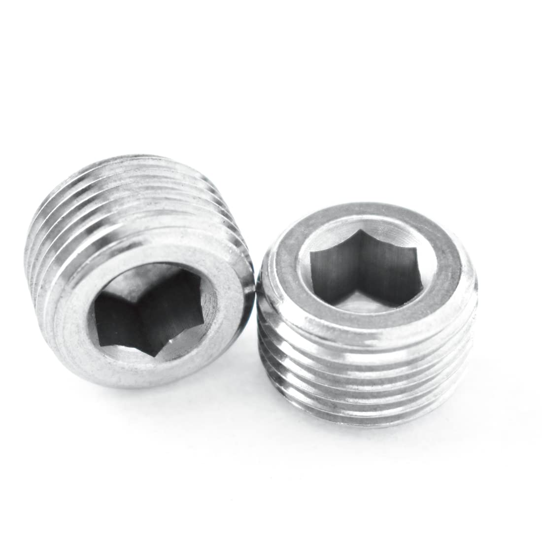 SDTC Tech Paquete de 2 accesorios de enchufe de tubería NPT macho rosca 304 de acero inoxidable hexagonal interno adaptador avellanado de rosca macho NPT de 1/2 pulgada