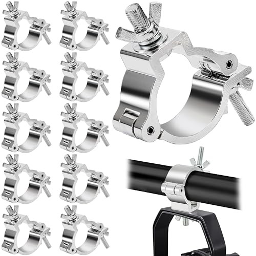ELFULLY 10 Pack Truss Lighting Clamps, 2 Inch Aluminum Alloy DJ Light Clamp, 220 lb Truss O-Clamp...