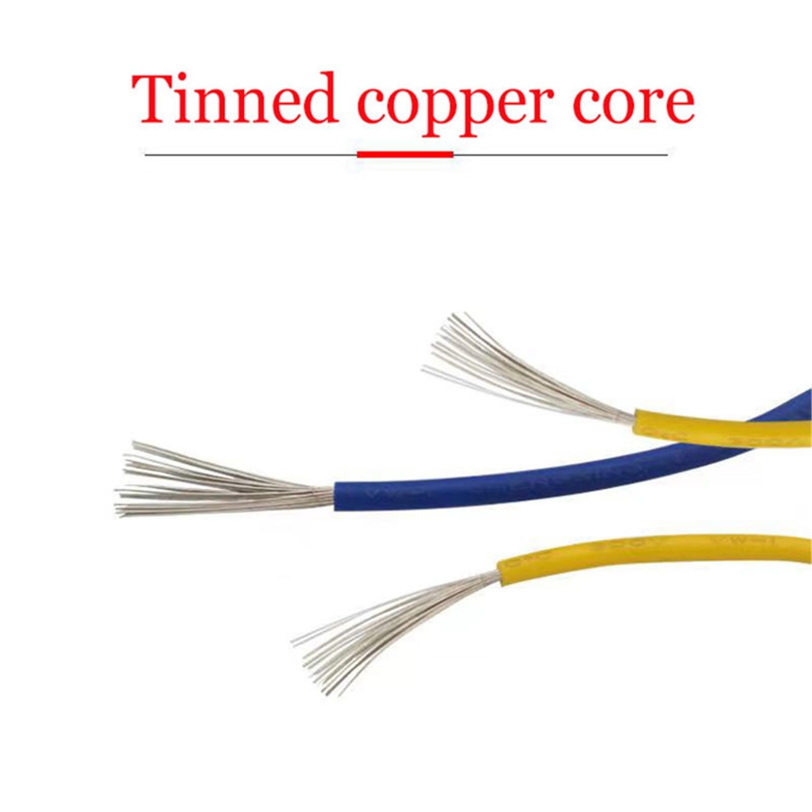 Cable electrónico 1007 C, mezcla de 5 colores, 16-30A WG, cobre estañado for electrónica, bricolaje, automotriz -Cable de silicona trenzado de cobre estañado(1007 White Box 2,16 A WG 5m x 5 roll)
