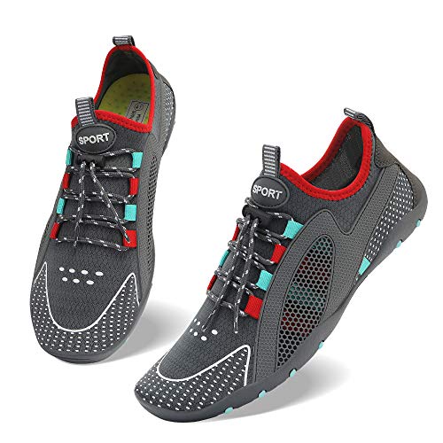 Image of MAYZERO Water Shoes Men Women Swim Surf Shoes Beach Pool Shoes Wide Toe Hiking Aqua Shoes Winter House Slippers