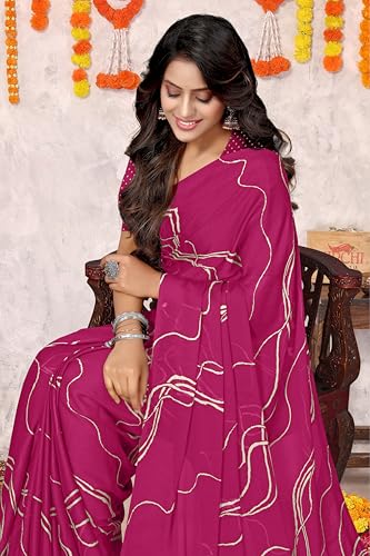 Image of MIRCHI FASHION Women's Ready to Wear 1 Minute Drape Chiffon Printed Saree with Blouse Piece