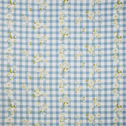 Image of King Size Fitted Bedsheet for Double Bed | 300 TC Cotton Feel Microfiber | All Around Elastic with 2 Frill Pillow Covers | Soft & Durable | (BlueCKFrill, Fitted -60x78 Queen)