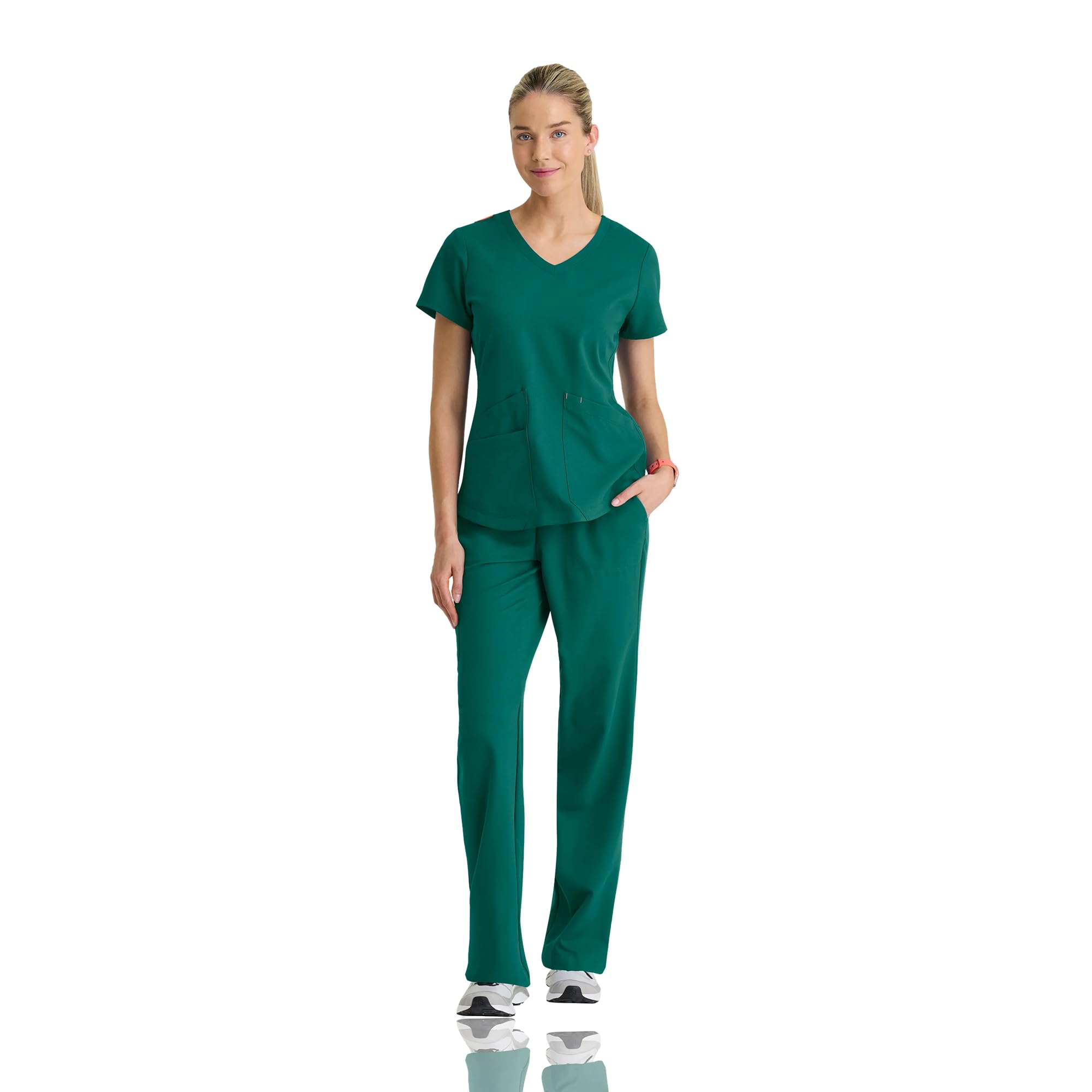 BARCO STRONG Zoe Classic Fit Scrub Top & Pant Set for Women – Up to 70°C Wash, Natural Stretch, Moisture Wicking, Anti-Static, Hunter Green, Medium