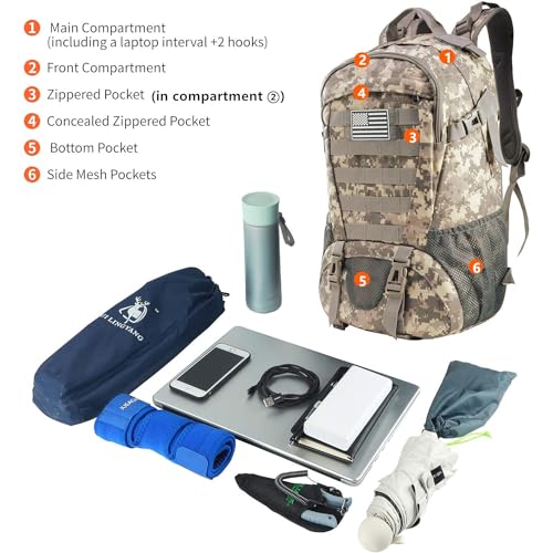 Image of Tactical Backpack for Men Molle Military Rucksack Pack Waterproof Daypack