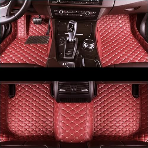 Tapis de sol Skoda Fabia 2008-2014 en similicuir vin rouge sur mesure