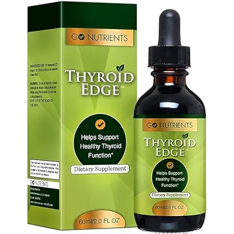 Go Nutrients Thyroid Edge - Thyroid Support for Women and Men - Comprehensive Natural Thyroid Supplement Rich in Iodine - Fast-Absorbing 2 oz Liquid Drops for Improved Energy & Enhanced Wellness Cover