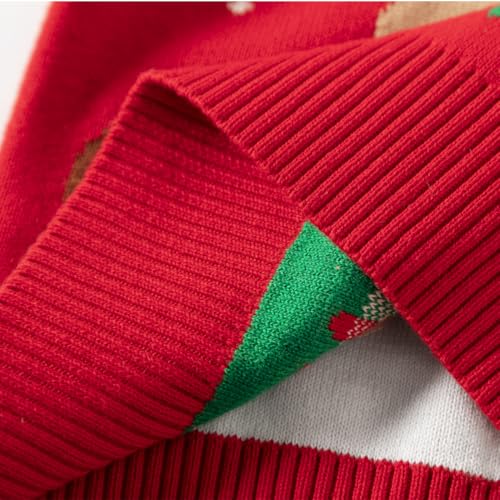Image of Girl Ugly Christmas Sweater - Boy Double Layer Knitted Reindeer Holiday Xmas Pullover Sweater Kids 2-9 Years Old