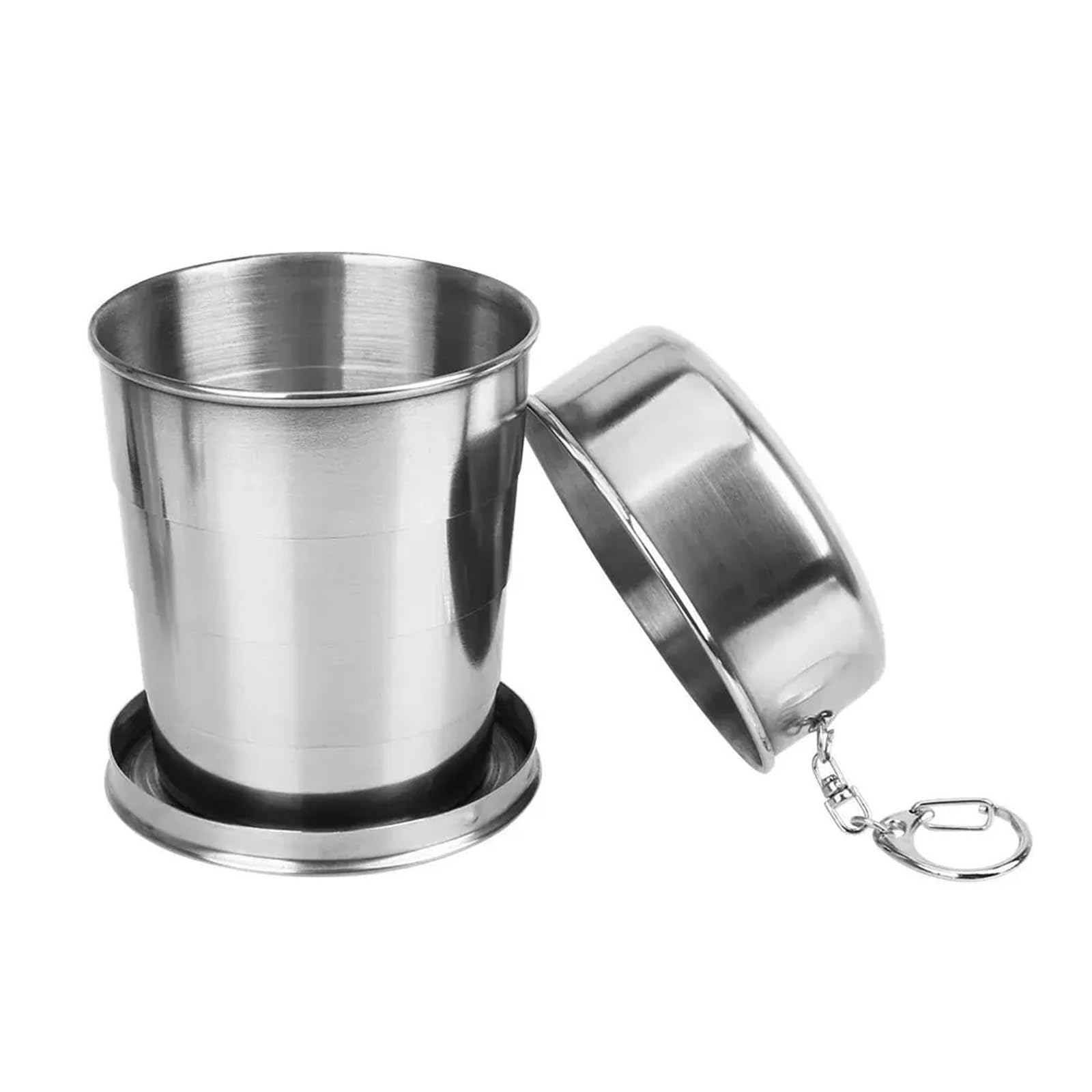 Bicchiere Acciaio Inox Pieghevole Tazza pieghevole in acciaio inossidabile | Tazza da campeggio portatile di 3 dimensioni Tazza telescopica da esterno pieghevole impilabile