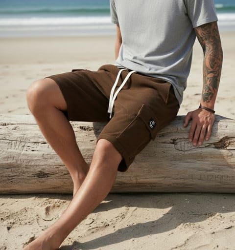 Image of INDICLUB Men's Athletic Performance Shorts,Casual Everyday Wear, Comfortable Drawstring Style