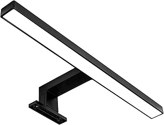 Schwarze LED Spiegelleuchte I Badleuchte I Schminklicht I Badezimmer I Aufbauleuchte I Schrank-Beleuchtung I Klemmleuchte I Neutral-weiß I 230 V I 550LM I IP44 I 30CM I 5W