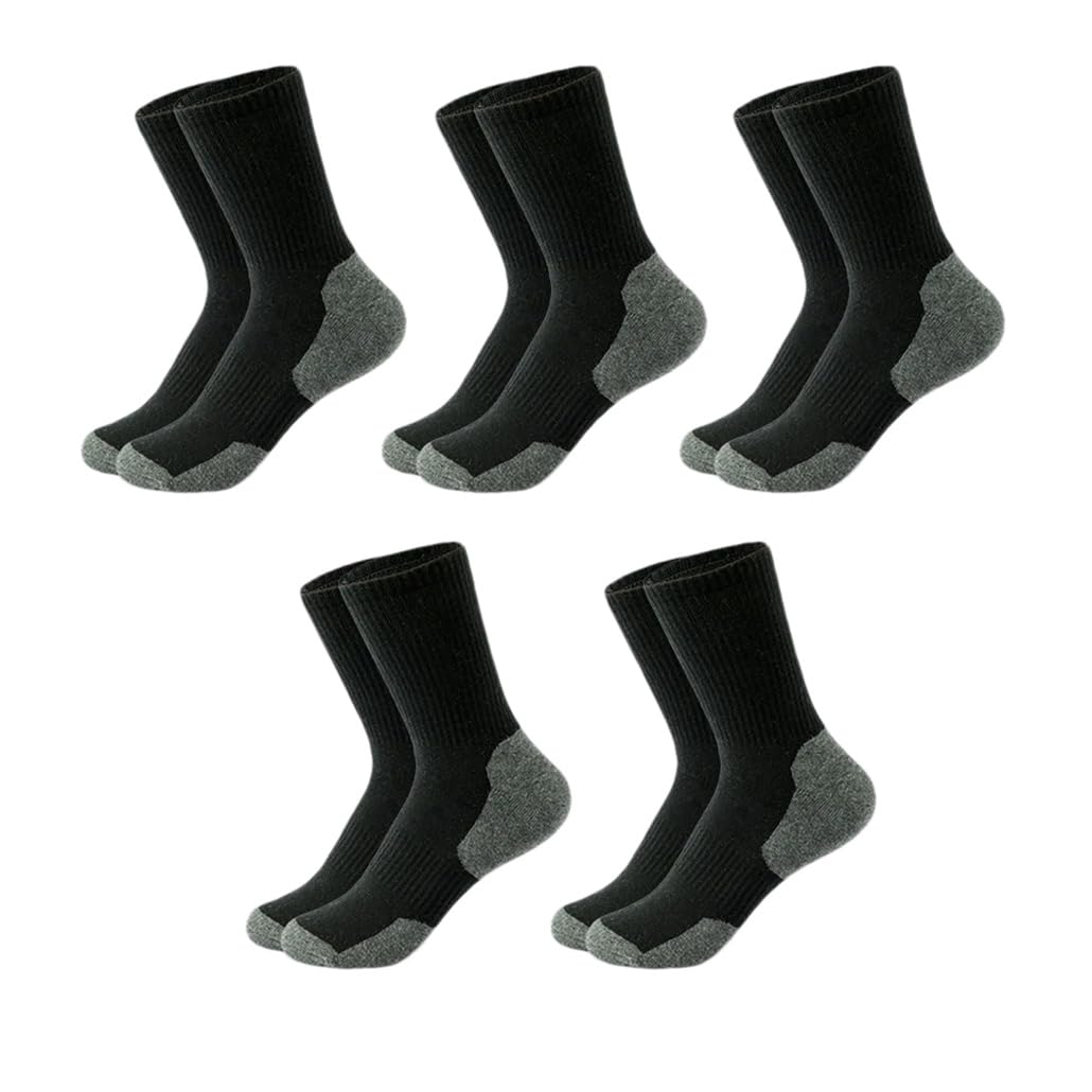 Dninmim 5 pares/lote de calcetines de algodón para hombre, transpirables, largos, para negocios, calcetines sólidos para deportes al aire libre