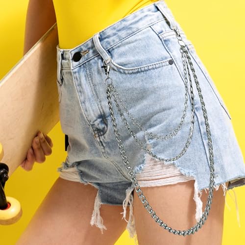 Punk Trousers Chain Hip Hop Pants Chain Pocket Chain Belt Chain Rock Jean Chain for Eboy and Egirl, Wallet Chains for Men and Women3