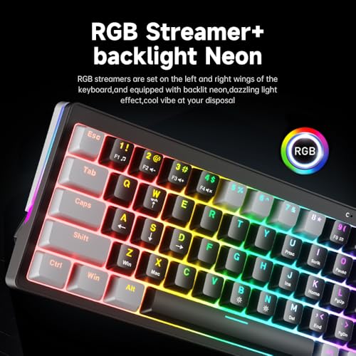 Clavier mécanique anti-ghosting compact 63 touches interchangeables abucow gris-noir