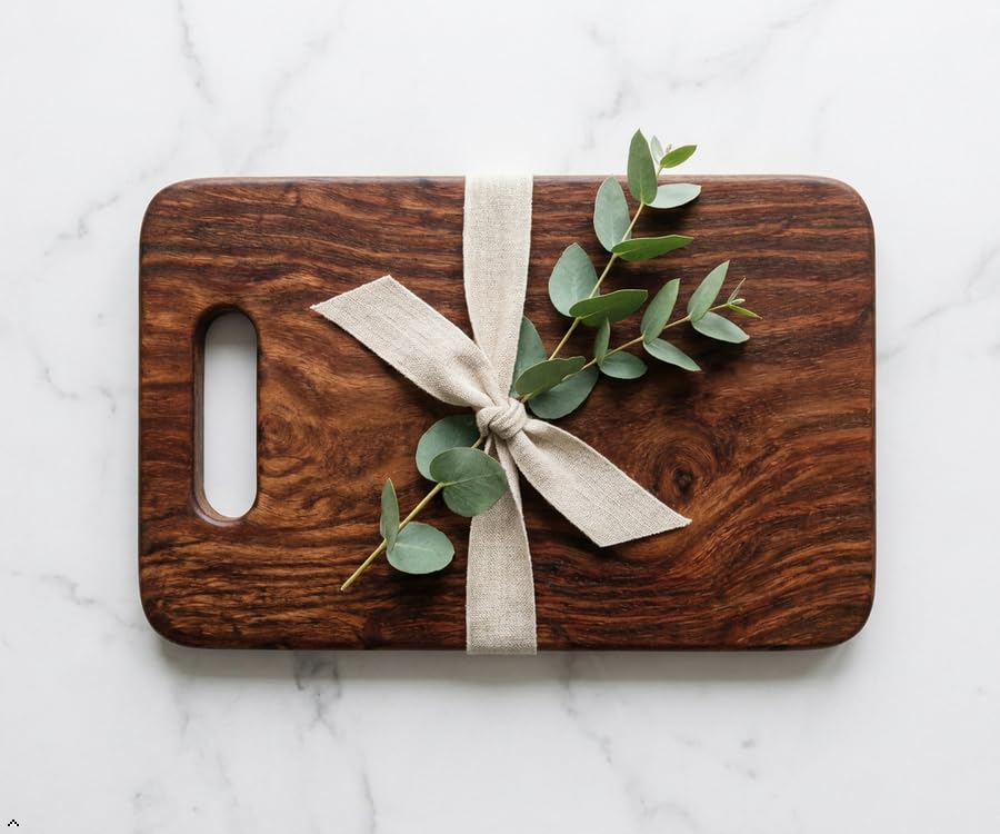 Image of Luxury Premium Sheesham Wood Chopping Board | Cutting Board & Serving Tray for Kitchen | Ideal for Vegetables, Fruits & Cheese (Standard)