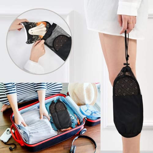 Halloween Ghosts Black Spiders Slippers For Women Men Soft Memory Foam Non-Slip Hallowmas Winter Indoor House Shoes Travel Slipper 5