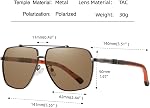 Lunettes de soleil Aviator polarisé pour hommes UV400 Protection Trendy Mode Style Idéal pour conduire des activités de pêche en plein air