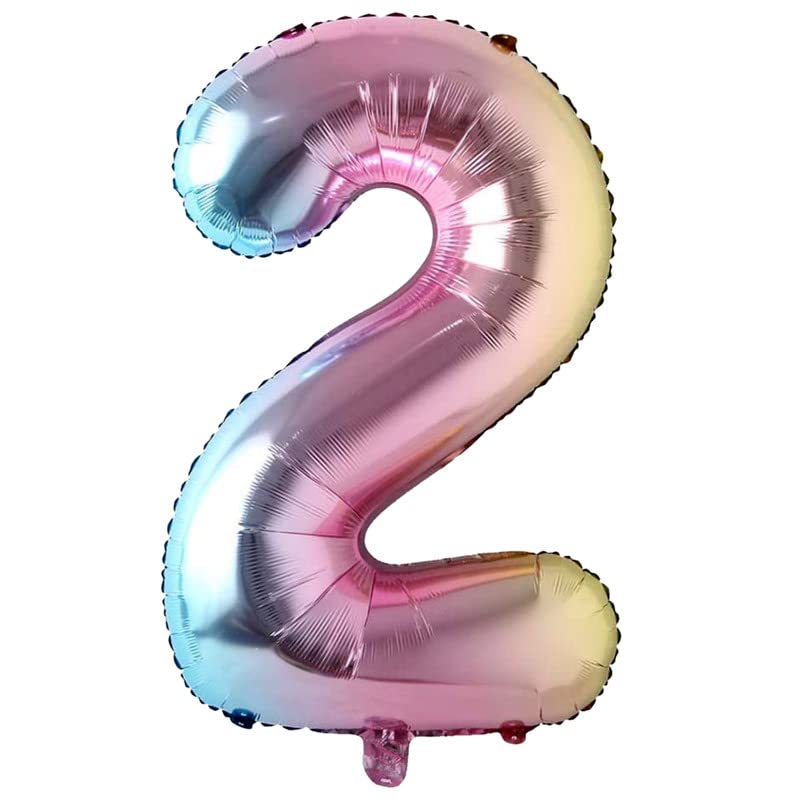 Image of Multicolor 32 Inches 2 Numbers Shape Large Big Foil Helium Balloons For Party Decorations In Happy Birthday Anniversary Office Items Materials Set Pack, Pack Of 1