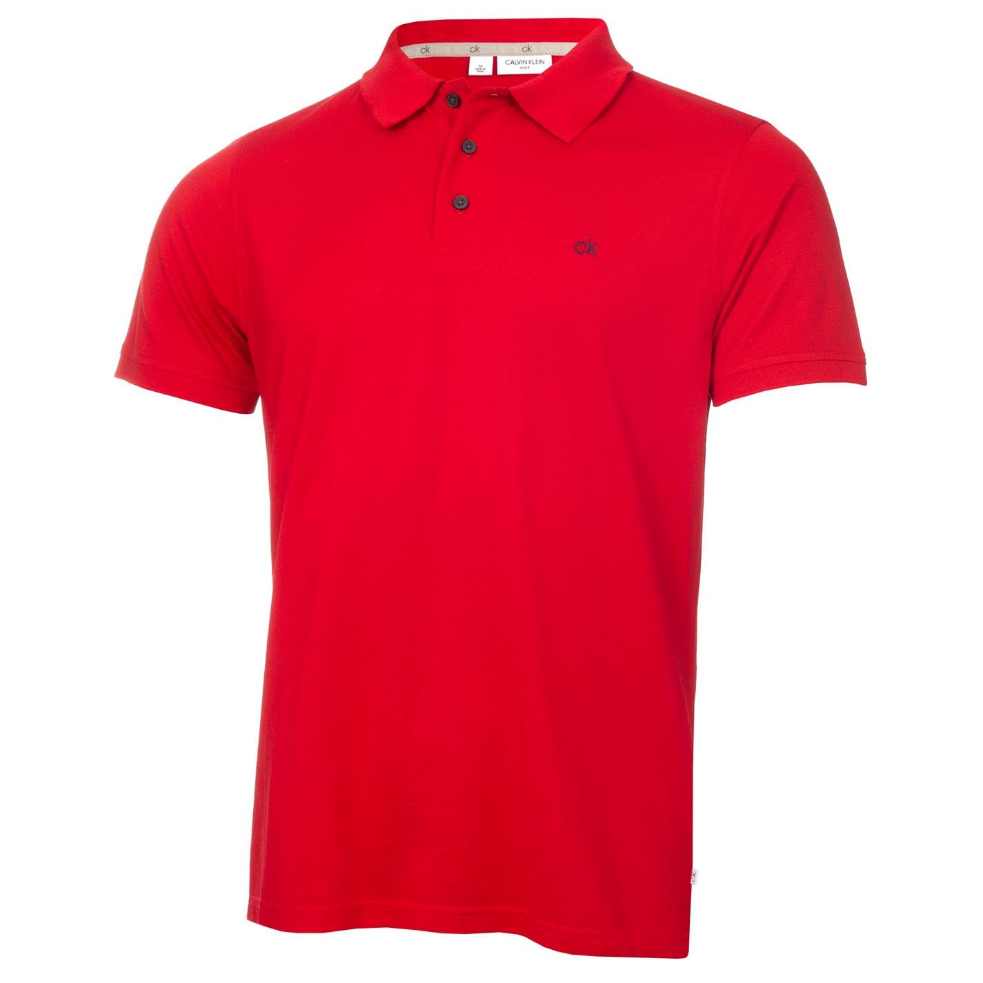 Calvin Klein Mens Planet Polo Shirt - Red - M